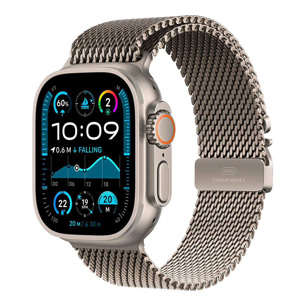 Apple Watch Ultra 2 with Natural Titanium Milanese Loop S
